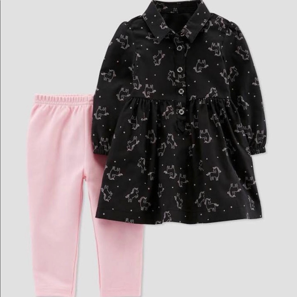 Carter’s baby girl 2 piece set Size 9M unicorn